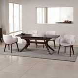 Hadsten Rich Walnut 5-Piece Dining Room Set by Furniture of America at Eve Furniture