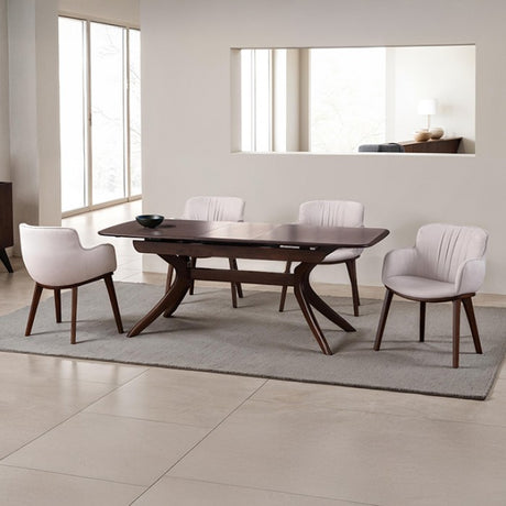 Hadsten Rich Walnut 5-Piece Dining Room Set by Furniture of America at Eve Furniture