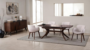 Hadsten Rich Walnut 5-Piece Dining Room Set by Furniture of America at Eve Furniture