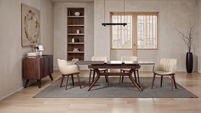 Hadsten Rich Walnut 5-Piece Dining Table Set by Furniture of America at Eve Furniture