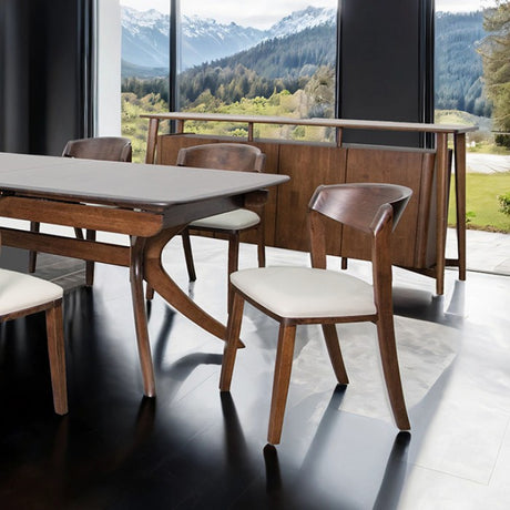 Hadsten Rich Walnut 7-Piece Dining Room Set by Furniture of America at Eve Furniture