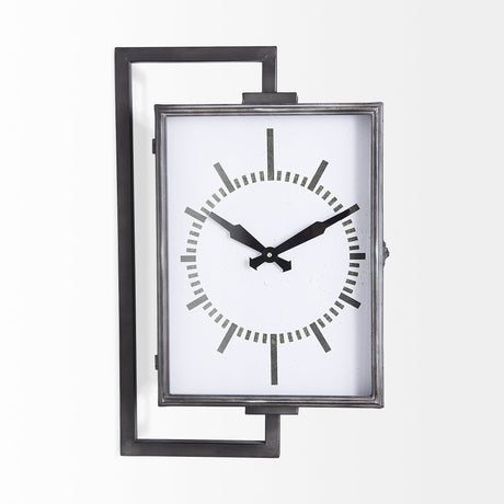 Hagar Rectangular Large Industrial Wall Clock by Mercana at Eve Furniture