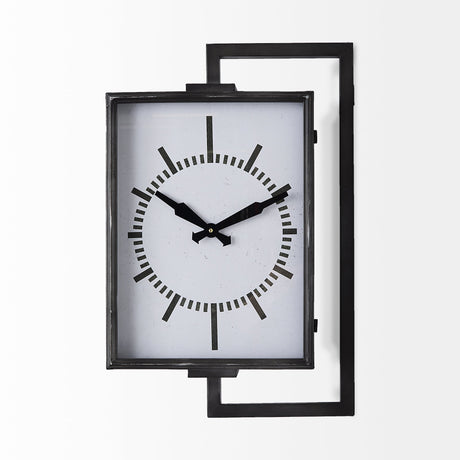 Hagar Rectangular Large Industrial Wall Clock by Mercana at Eve Furniture