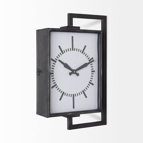 Hagar Rectangular Large Industrial Wall Clock by Mercana at Eve Furniture