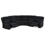 Hagen Steel Grey Upholstered Power Reclining Sectional Sofa by Coaster at Eve Furniture