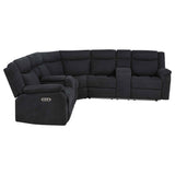 Hagen Steel Grey Upholstered Power Reclining Sectional Sofa by Coaster at Eve Furniture
