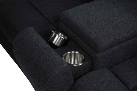 Hagen Steel Grey Upholstered Power Reclining Sectional Sofa by Coaster at Eve Furniture