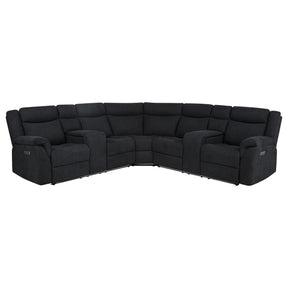 Hagen Steel Grey Upholstered Power Reclining Sectional Sofa by Coaster at Eve Furniture