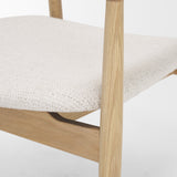 Haggen Light Brown Oak Wood w/ Cream Fabric Accent Chair by Mercana at Eve Furniture
