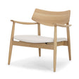 Haggen Light Brown Oak Wood w/ Cream Fabric Accent Chair by Mercana at Eve Furniture