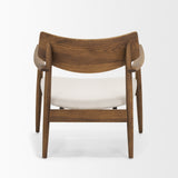 Haggen Medium Brown Oak Wood w/ Cream Fabric Accent Chair by Mercana at Eve Furniture
