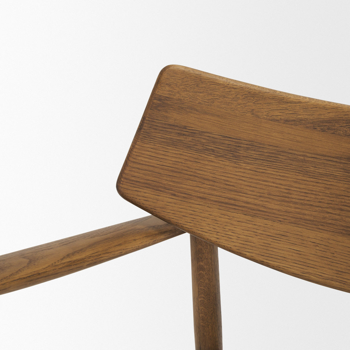 Haggen Medium Brown Oak Wood w/ Cream Fabric Accent Chair by Mercana at Eve Furniture