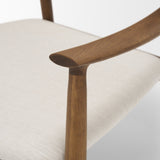 Haggen Medium Brown Oak Wood w/ Cream Fabric Accent Chair by Mercana at Eve Furniture