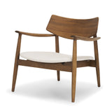 Haggen Medium Brown Oak Wood w/ Cream Fabric Accent Chair by Mercana at Eve Furniture