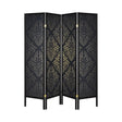 Haidera Black 4-Panel Damask Pattern Folding Screen by Coaster at Eve Furniture
