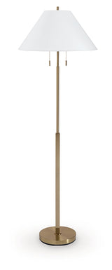 Haigwood Gold Finish Floor Lamp by Ashley at Eve Furniture