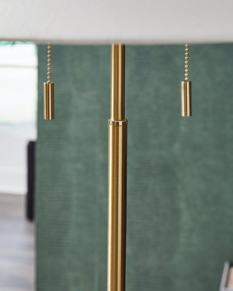 Haigwood Gold Finish Floor Lamp by Ashley at Eve Furniture
