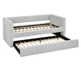 Hailey Light Grey Daybed with Trundle by Crown Mark at Eve Furniture
