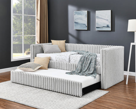 Hailey Light Grey Daybed with Trundle by Crown Mark at Eve Furniture