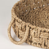 Haini Set of 2 Large Basketweave Seagrass Trays w/ Loop Handles by Mercana at Eve Furniture