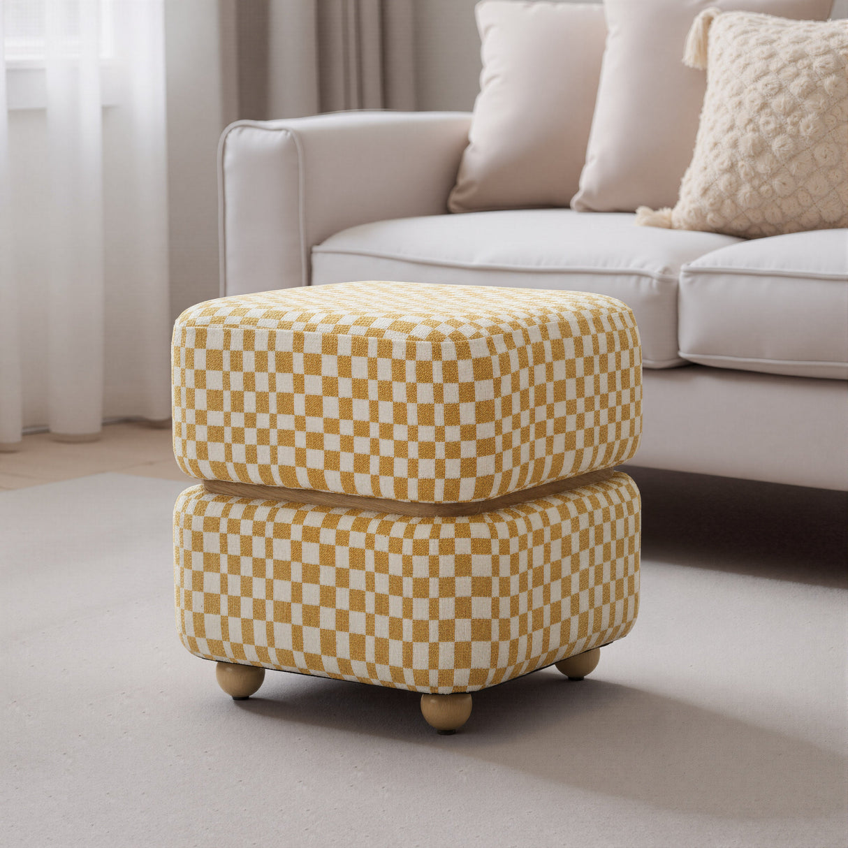Haki Multicolor Ottoman by Zuomod at Eve Furniture