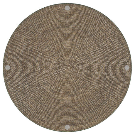 Halden Light Brown Round Woven Seagrass Accent Side Table by Coaster at Eve Furniture