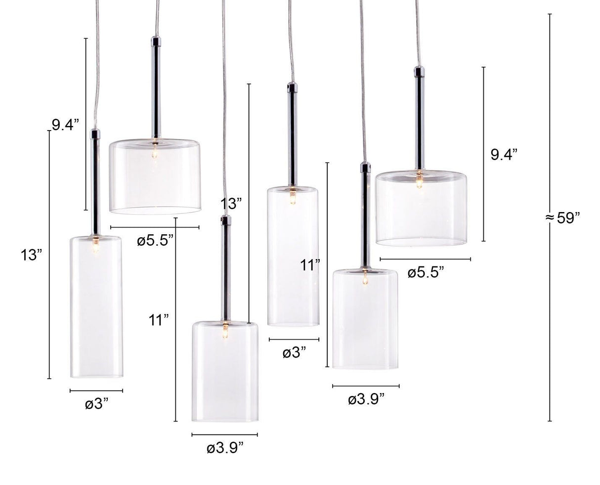 Hale Ceiling Lamp Clear by Zuomod at Eve Furniture
