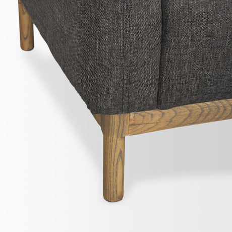Hale Sofa W/ Medium Brown Wood and Gray Fabric by Mercana at Eve Furniture
