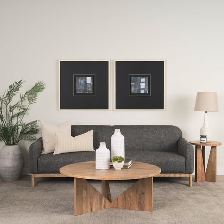 Hale Sofa W/ Medium Brown Wood and Gray Fabric by Mercana at Eve Furniture