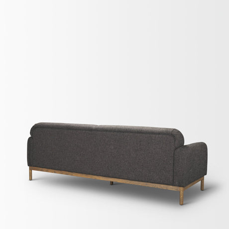 Hale Sofa W/ Medium Brown Wood and Gray Fabric by Mercana at Eve Furniture
