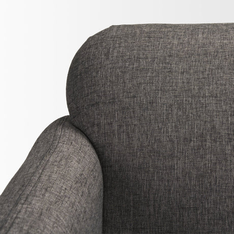 Hale Sofa W/ Medium Brown Wood and Gray Fabric by Mercana at Eve Furniture