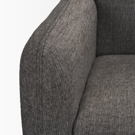 Hale Sofa W/ Medium Brown Wood and Gray Fabric by Mercana at Eve Furniture