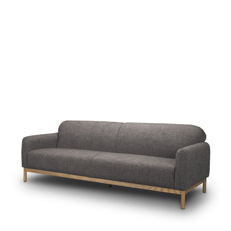 Hale Sofa W/ Medium Brown Wood and Gray Fabric by Mercana at Eve Furniture