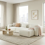 Haledon 3-Piece Sand Boucle Right Sectional Sofa by Ashcroft Furniture at Eve Furniture