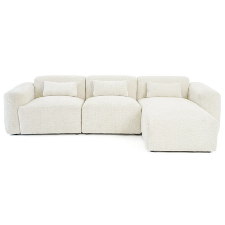 Haledon 3-Piece Sand Boucle Right Sectional Sofa by Ashcroft Furniture at Eve Furniture