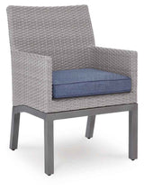 Half Moon Beach Blue/Gray Outdoor Arm Chair with Cushion (Set of 2) by Ashley at Eve Furniture