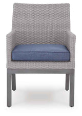 Half Moon Beach Blue/Gray Outdoor Arm Chair with Cushion (Set of 2) by Ashley at Eve Furniture