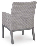 Half Moon Beach Blue/Gray Outdoor Arm Chair with Cushion (Set of 2) by Ashley at Eve Furniture