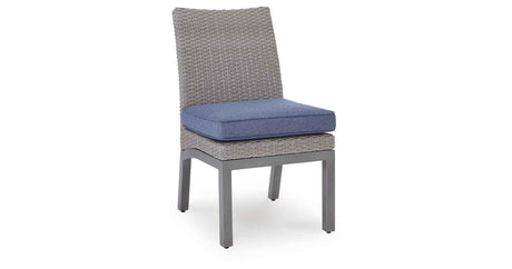 Half Moon Beach Blue/Gray Outdoor Side Chair with Cushion (Set of 2) by Ashley at Eve Furniture