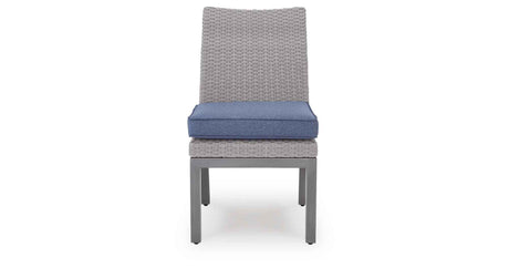 Half Moon Beach Blue/Gray Outdoor Side Chair with Cushion (Set of 2) by Ashley at Eve Furniture