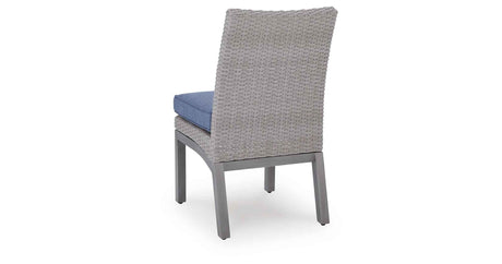 Half Moon Beach Blue/Gray Outdoor Side Chair with Cushion (Set of 2) by Ashley at Eve Furniture