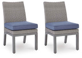 Half Moon Beach Blue/Gray Outdoor Side Chair with Cushion (Set of 2) by Ashley at Eve Furniture
