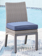 Half Moon Beach Blue/Gray Outdoor Side Chair with Cushion (Set of 2) by Ashley at Eve Furniture