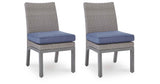 Half Moon Beach Blue/Gray Outdoor Side Chair with Cushion (Set of 2) by Ashley at Eve Furniture