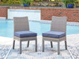 Half Moon Beach Blue/Gray Outdoor Side Chair with Cushion (Set of 2) by Ashley at Eve Furniture