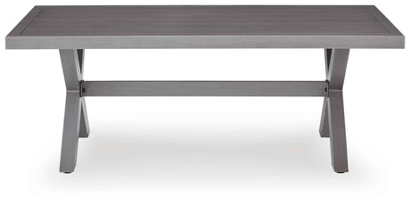 Half Moon Beach Blue/Gray Outdoor Sofa and 2 Chairs with Coffee Tabl by Ashley at Eve Furniture