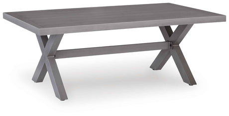 Half Moon Beach Blue/Gray Outdoor Sofa and 2 Chairs with Coffee Tabl by Ashley at Eve Furniture