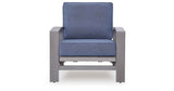 Half Moon Beach Blue/Gray Outdoor Spring Lounge Chair by Ashley at Eve Furniture