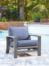 Half Moon Beach Blue/Gray Outdoor Spring Lounge Chair by Ashley at Eve Furniture