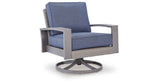 Half Moon Beach Blue/Gray Outdoor Swivel Lounge Chair with Cushion by Ashley at Eve Furniture